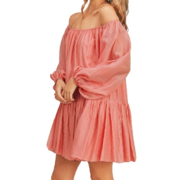 Mable Oaklynn Off the Shoulder Puffy Mini Dress Size Small - Picture 1 of 9